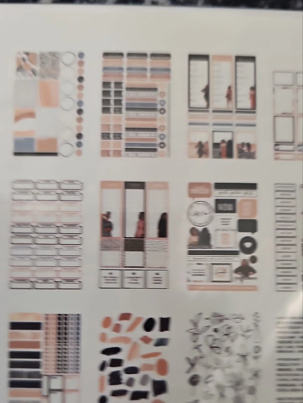 Minimalist Sticker Book - Peach & Black